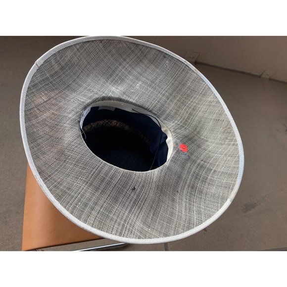 NWT Nigel Rayment 100% Natural Fiber Blue Sun Hat with Tan Ribbon - Picture 6 of 7